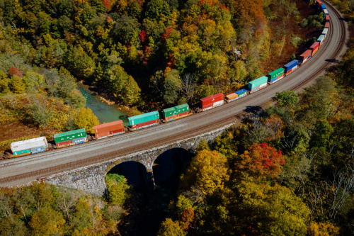 Conemaugh Viaduct - Fall ColorsThe original 1833 single-arch Conemaugh Viaduct was destroyed in the 