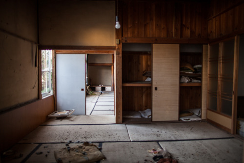 Guest room at a long disused school in Japan.