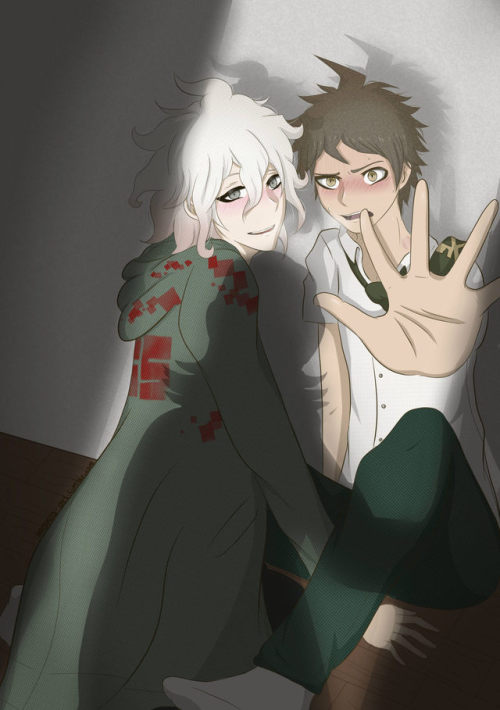 komahinasecretexchange: Artist : @manos-art For : @kleine-aster Prompt : “Getting caught making out”