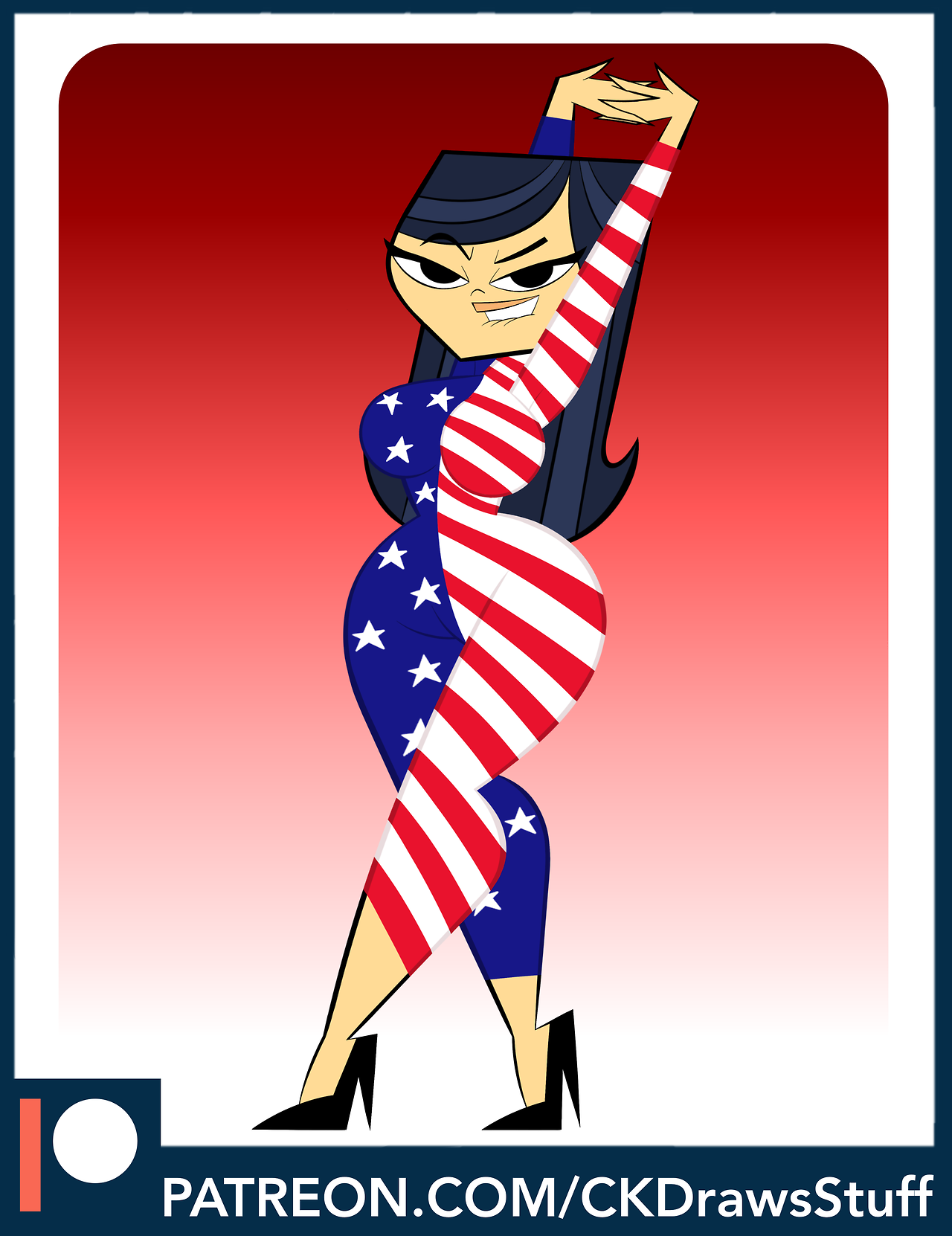 ck-blogs-stuff: Sexy American Flag Emma! by CK-Draws-Stuff  Here’s moar of mah