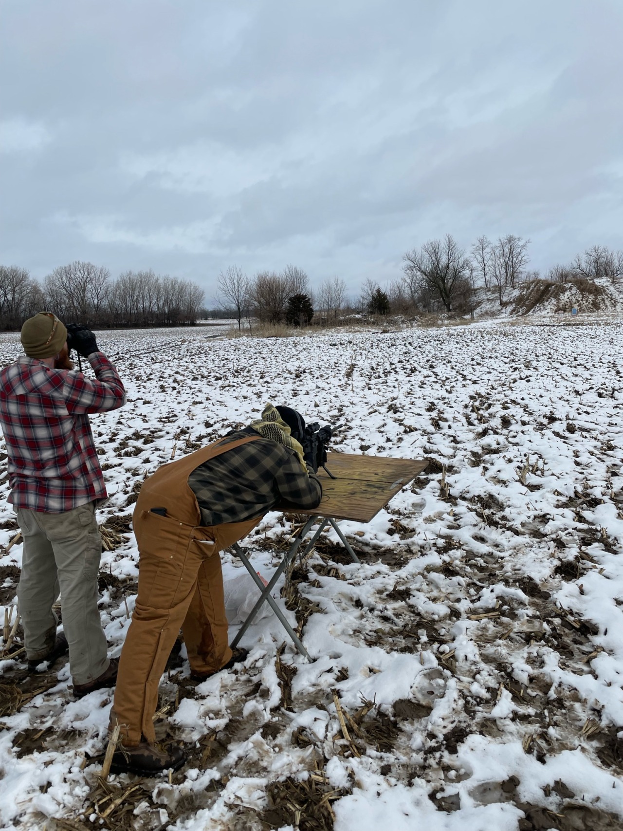 Great range day today, buddy from bootcamp and another Marine buddy of ours and my buddy’s dad. We didn’t let some snow stop us from some trigger therapy 🤘🏼