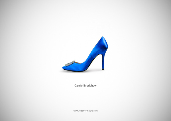 tastefullyoffensive:  Famous Shoes by Federico Mauro [via]Previously: Men Pin-Ups