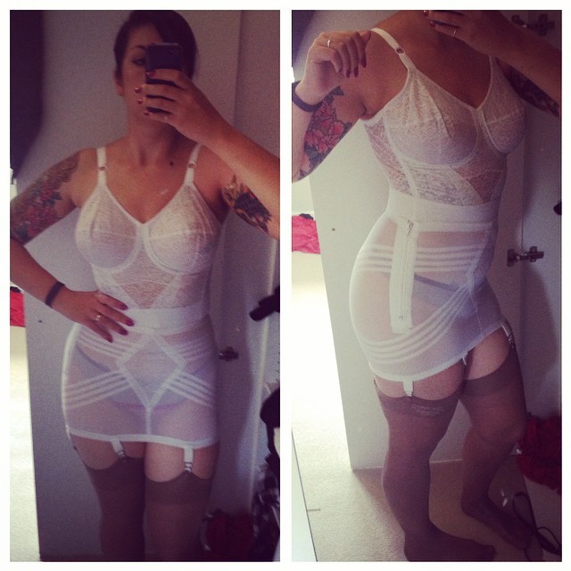 the-nylon-swish:  Today’s underwear - @ragoshapewear longline bra and girdle with