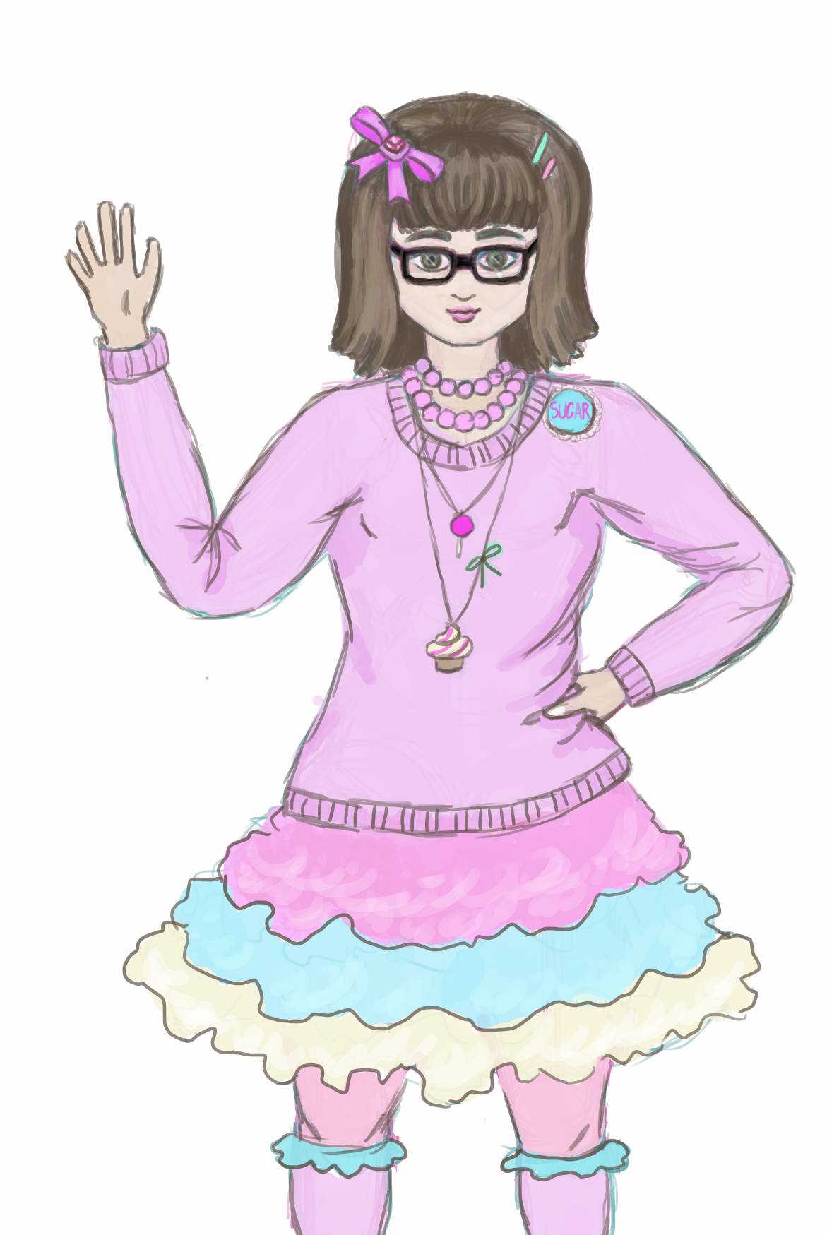 I was asked to draw myself in Fairy Kei style clothing so here it is :3 If anyone