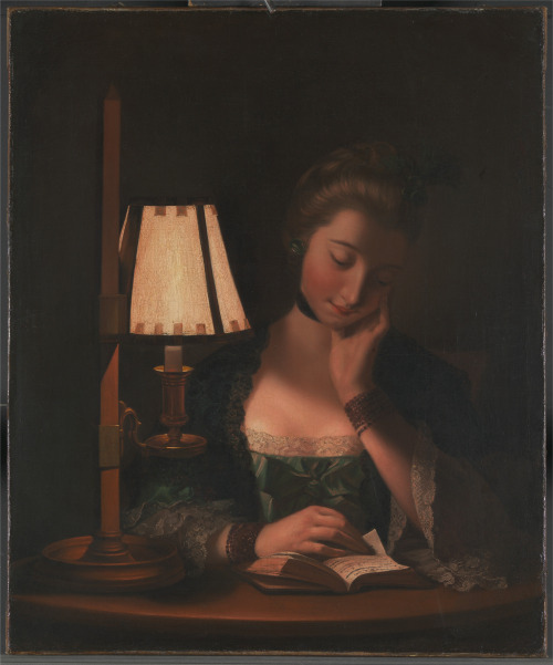 jeroendstoutart: Woman Reading by Paper-Bell Shade, Henry Robert Morland (1716/-19—1797)