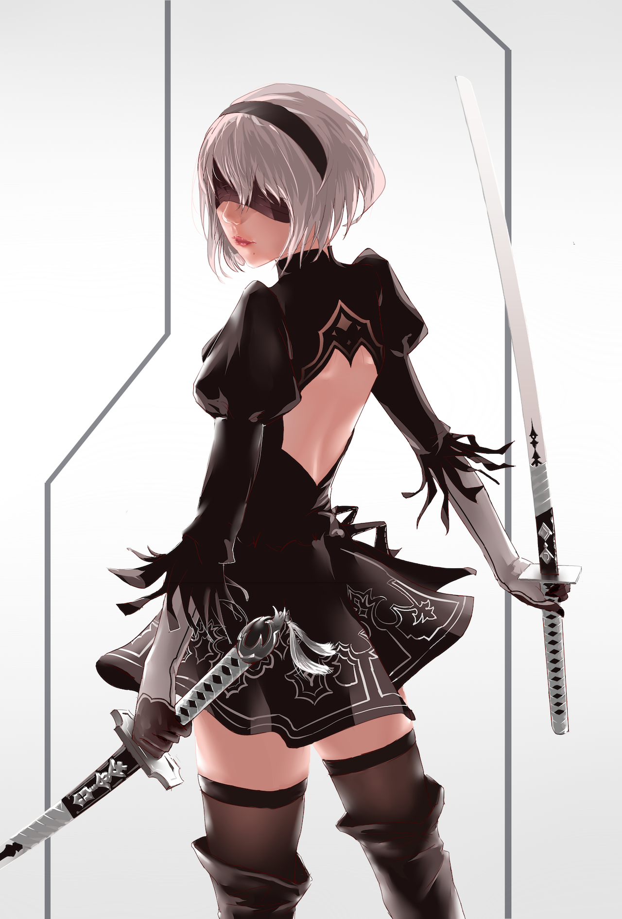 aku-no-homu:  2B小姐姐 by artist 泓君 (@HongJuninP)