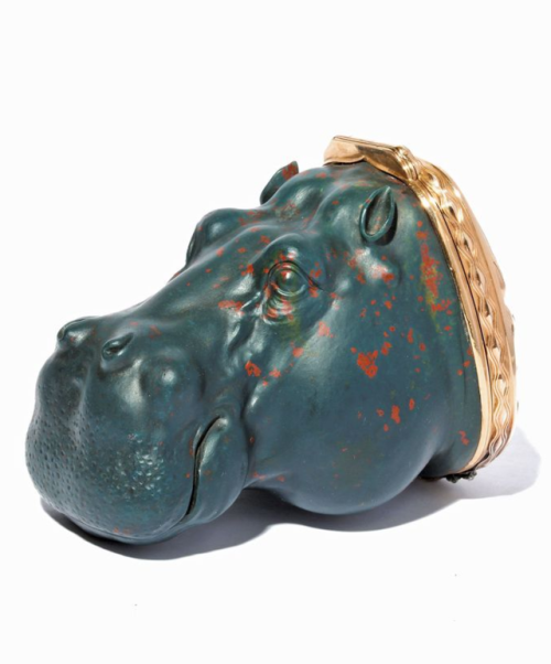 A box in the shape of a hippopotamus’s head (around 1896)Fabergé workmaster Michael Perchin - Carved