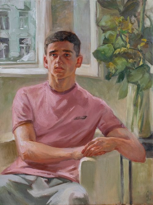 beyond-the-pale:  Sergey Sovkov - Portrait of Andrew, “I finished painting a portrait of a boy from Ukraine. He and his mother fled from the war to Austria. His father and older brother remained in Ukraine.”