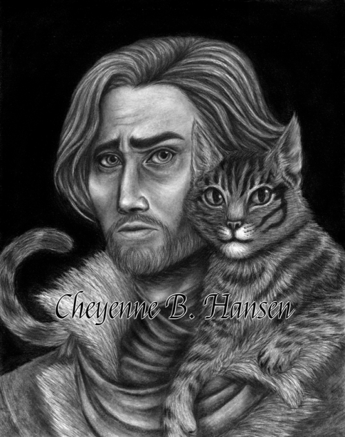 Caleb and Frumpkin (Critical Role)Charcoal on paper11x14