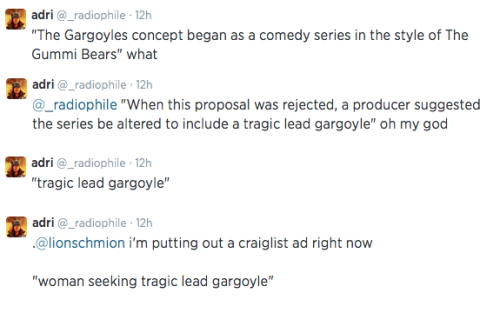 radiophile: watching gargoyles with meltedpeep has been an exciting journey of self-discovery