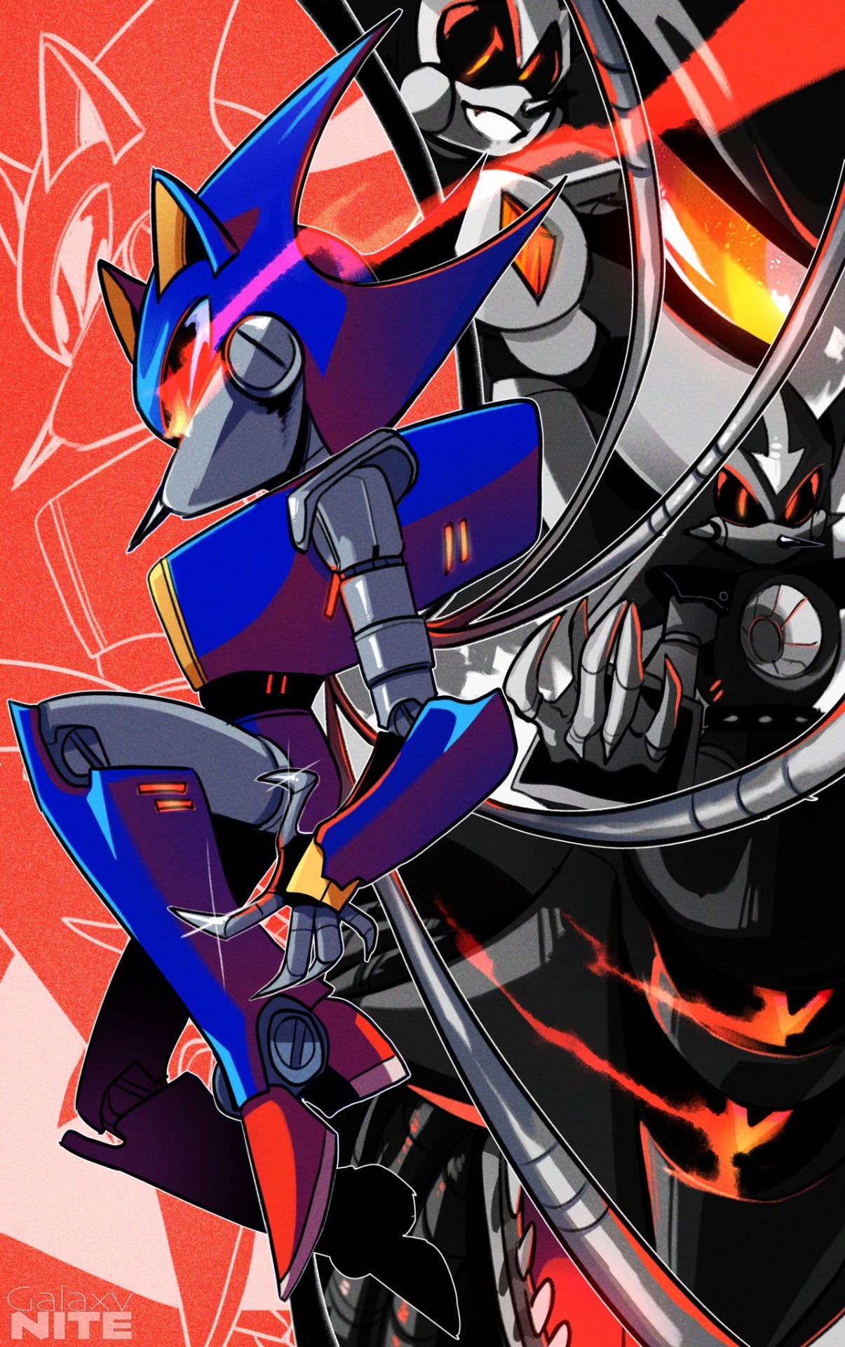 Neo Metal Sonic has always been my favorite character, so I wanted to have  a go at drawing him. Hope you like it! : r/SonicTheHedgehog