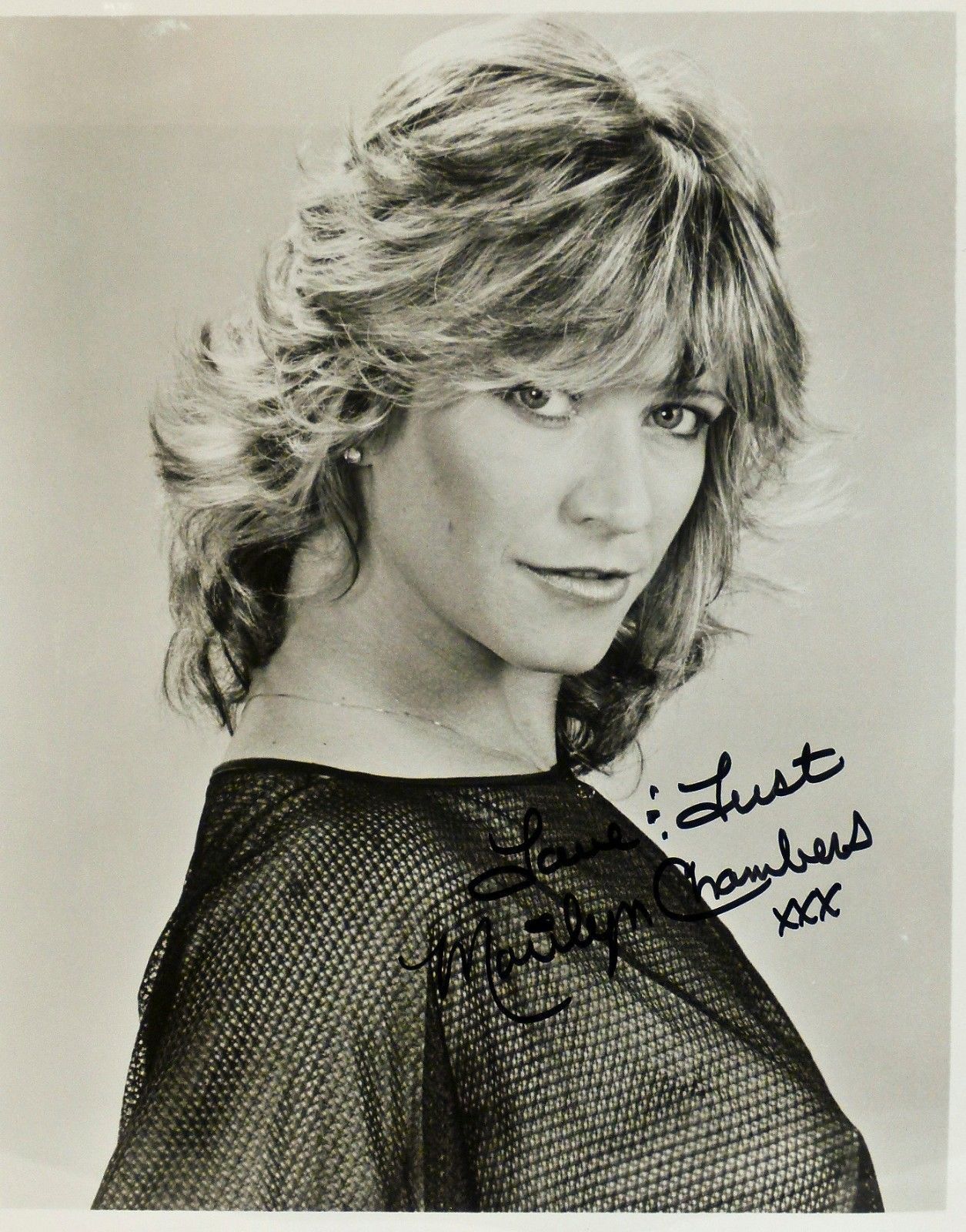 Autographed photo taken around the time of &ldquo;Marilyn Chambers&rsquo;