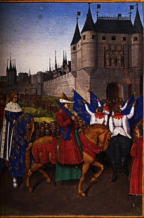jean-fouquet:The Arrival of Charles V (1337-80) in Paris, 28th May 1364, 1460, Jean FouquetMedium: v