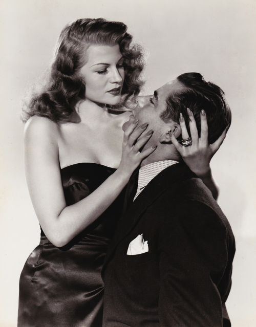 forlovelyritahayworth: Glenn Ford and Rita Hayworth in promotional shot for Gilda  (1946)