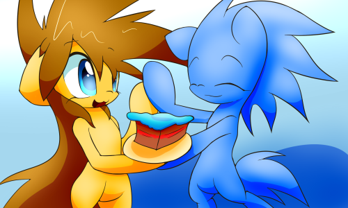 isle-of-forgotten-dreams:  Commission: Sonic The Pony Happy birthday~!! ^u^ Hope you are having a wonderful birthday today cowboy! <3 Wub wub (blue cake oAo; What was I thinking (/;3;)/ ) 