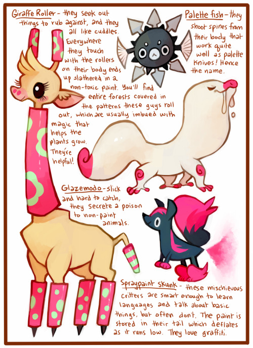 roachpatrol: purplekecleon:  Critters for Floraverse, from a couple months ago for the Treasure Hunt