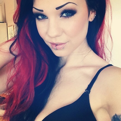 starfucked:  Good morning wednesday 😘☀💕#todays #makeup #curlyhair #redhair #redhead #piercing #alternative #altgirl #altmodel #inked #soon #off #to #work #girl #swedishgirl #webstagram #instagood #instagramers 