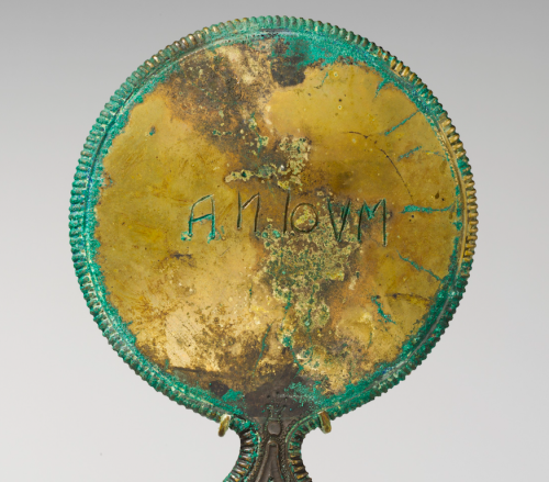 via-appia:Bronze mirror, Prometheus Unbound. Inscriptions read: Esplace (Asclepius), Prumathe (Prome