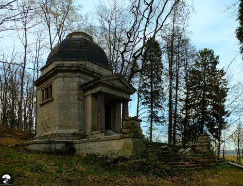 Demon Sculpture is built in abandoned mausoleum in Poland and left to decay in Park W Maciejowej, Je