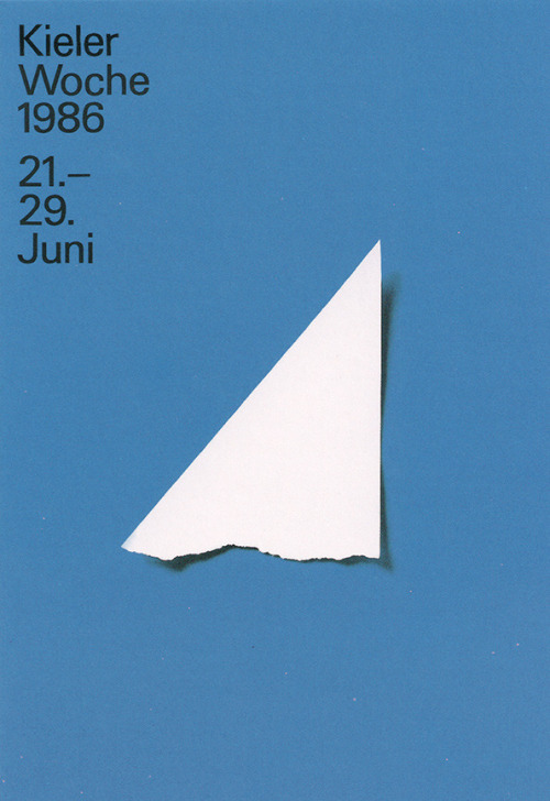 Pierre Mendell, poster design for sailing week Kieler Woche, 1986. Germany. Via itsnicethat