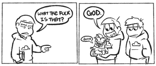zenryokubatankyu: osomatsu-san but they have a furby