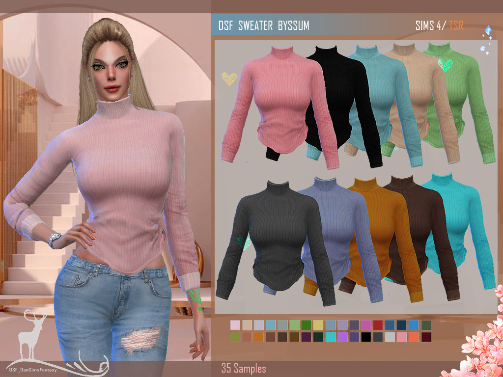 DansimsFantasy — The sims 4. Clothing Female DSF SWEATER...