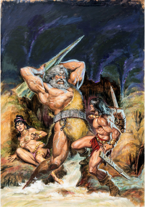 thebristolboard: Original cover painting by Earl Norem from The Savage Sword of Conan #28, published