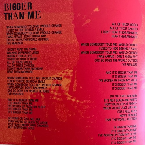 FAITH IN THE FUTURE; LYRIC BOOKLET