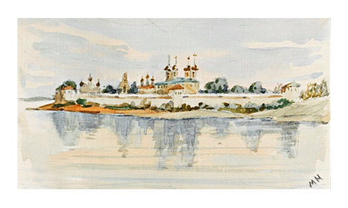 romanovsonelastdance:Ipatiev Monastery, Kostroma, by Maria Nikolaevna, 1913. (x)watercolor on paper4