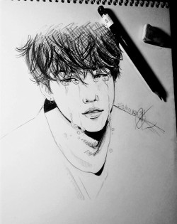 sugaglos:  Crying Yoongi doodle ♥