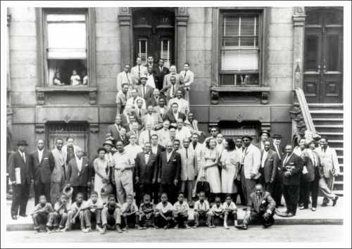 A Great Day in Harlem or Harlem 1958 is a 1958 black and white group portrait of 57 notable jazz mus