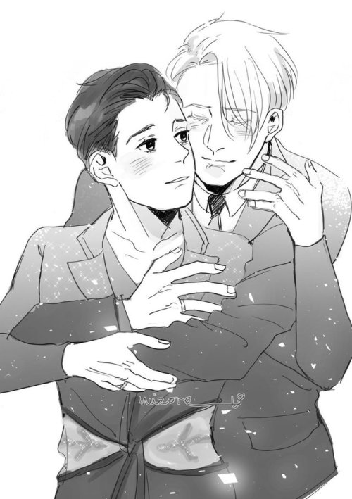 no2ng:Victuri commissioned by @katsukifatale​ for their beautiful fic, part of yoi zines series ^v^&