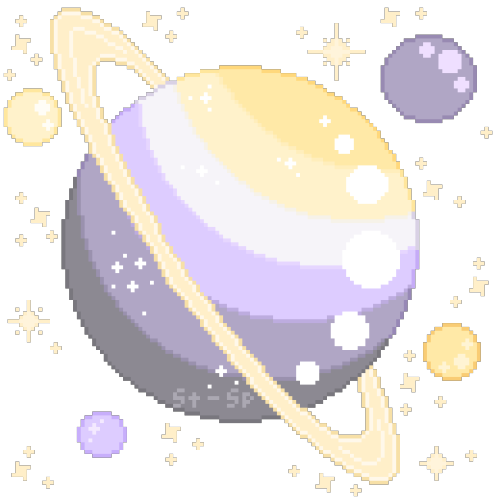 stardust-specks: Transparent pixel planets for pride month! These make good icons. Use with credit a