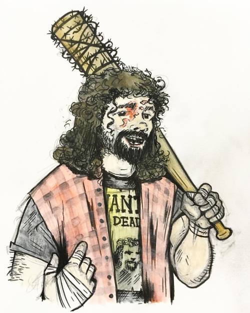 #HeroesCon sketch: Cactus Jack for Mr. Chris Sims. Loved working on this one. #art #sketch #wrestlin