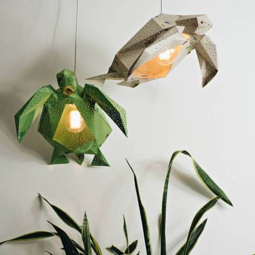 sosuperawesome:Fully Assembled and DIY Paper Craft Lamps by Vasili Lights on EtsySee our ‘lighting’ 