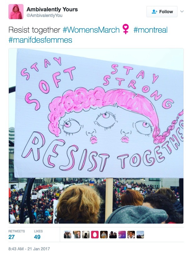 allthecanadianpolitics:Women’s March on Washington solidarity rally in Montreal,