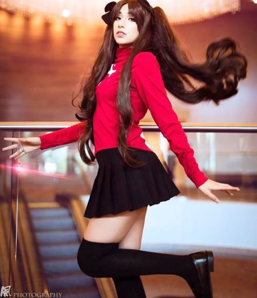 #tohsakarin #fatestaynight #cosplay #japan #anime #zettairyouiki #stockings #medias #kneehighsocks #