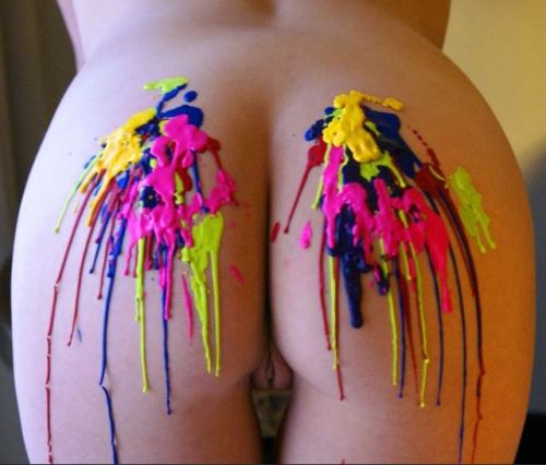 Some melted crayon fun on Jenny’s hot ass!!!