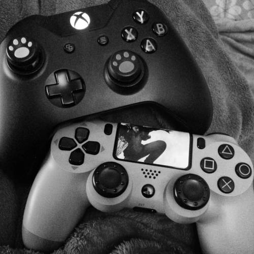 Babies ♡ #gaming #microsoft #xboxone #ps4 #playstation #controller #familytime #becauseconsolewarsar