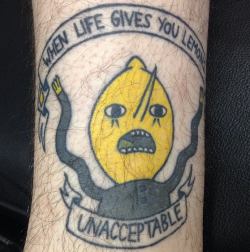 Binary-Shminary:  Healed Lemongrab Tattoo By Kadee Spangler @Kadehydrated