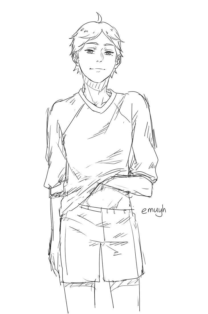 emuyh:  I think I might post more art on my tumblr. Specifically sketches of Haikyuu
