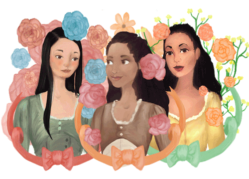 elo-art:The Schuyler Sisters Angelica Eliza and Peggy