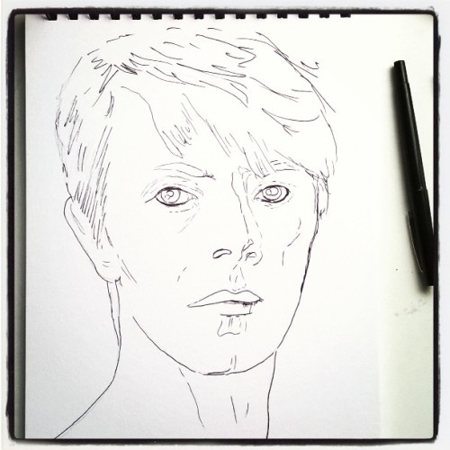 Work in progress &hellip; #DavidBowie #Bowie #portrait #drawing #ink #pen #art #artistsofinstagr