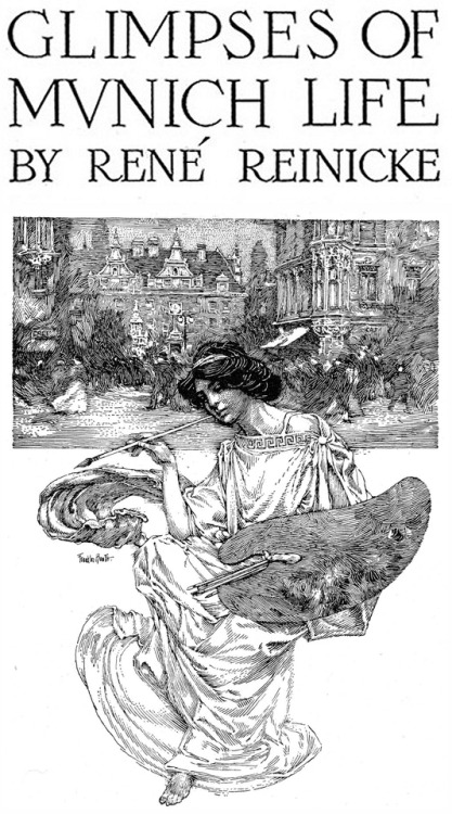 Illustration by Franklin Booth for “Glimpses of Munich Life” by Rene ReinickePublished in Scribner’s