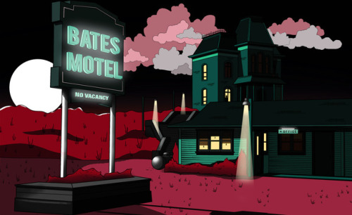 zitawalker: Today’s Illustration: Bates Motel from Psycho
