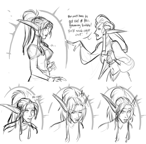 A canon interaction between a young Tyrande and VashjAnother for the “WOTA is unreadable but some sc