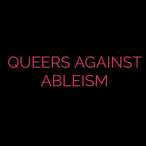 genderqueerpositivity: (Image description: eight black squares with hot pink all caps text. They rea