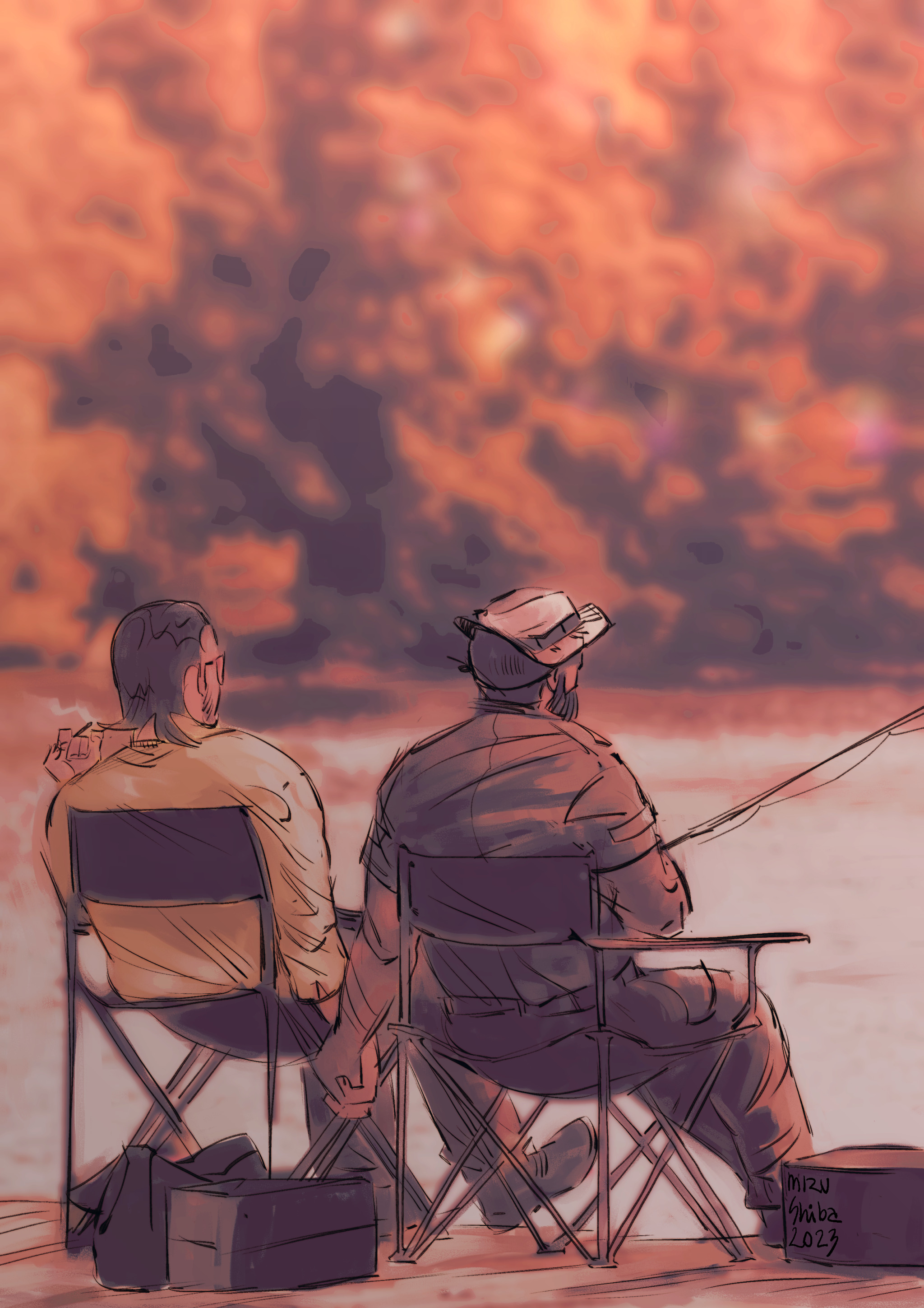 mizushibart:-why did you come if you don’t enjoy fishing?-but i enjoy spending time with you. i will take any chance i can get.