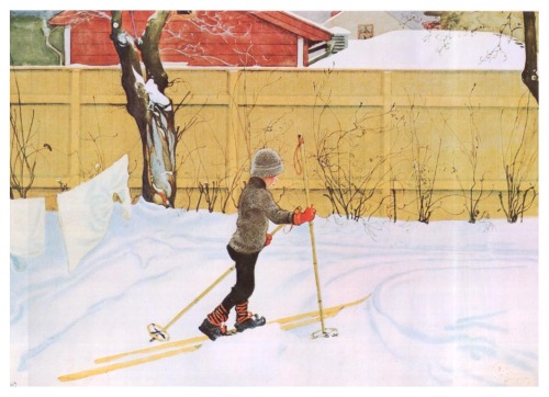 carl-larsson: The Skier, 1909, Carl LarssonMedium: watercolor,paperhttps://www.wikiart.org/en/carl-l