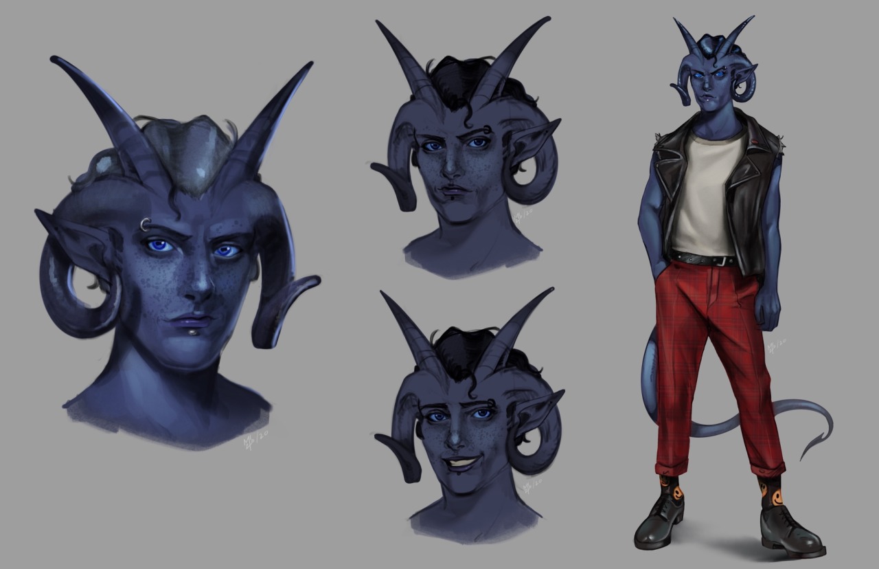 Blue Tiefling with White Hair - wide 4
